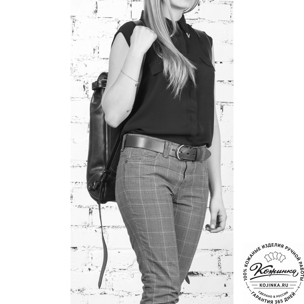 Кожаный рюкзак "Рафаэль" (чёрный)